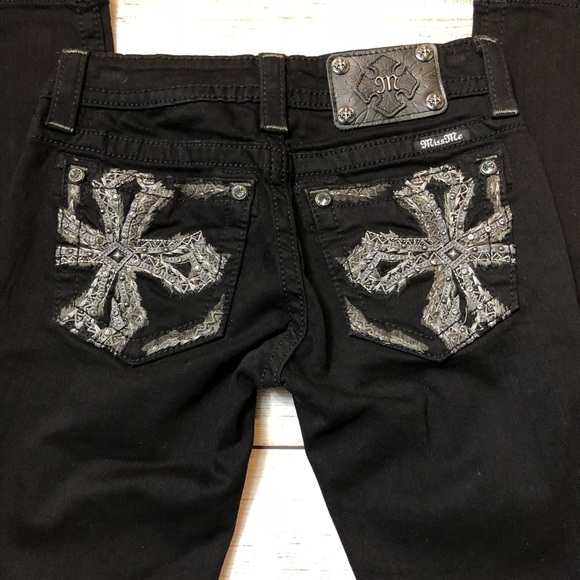 Miss Me Denim - MISS ME  Stunning Black SKINNY Jeans Sz25 #JP81575